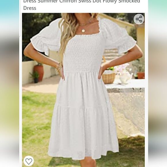 TECREW Womens Square Neck Puff Sleeve Mini Dress Small NWT - Picture 5 of 14